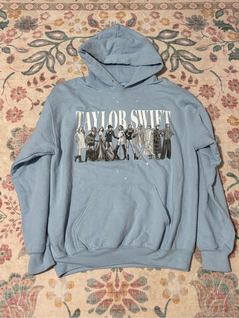 Taylor Swift Midnights Light Blue Graphic Hoodie with eras tour concert hoodie